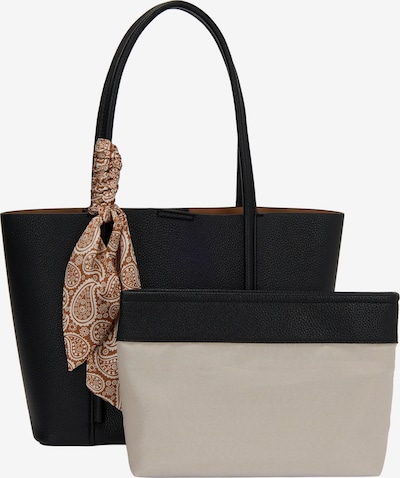 Usha Shopper torba 'Back To Office' u sivkasto bež / konjak / crna, Pregled proizvoda