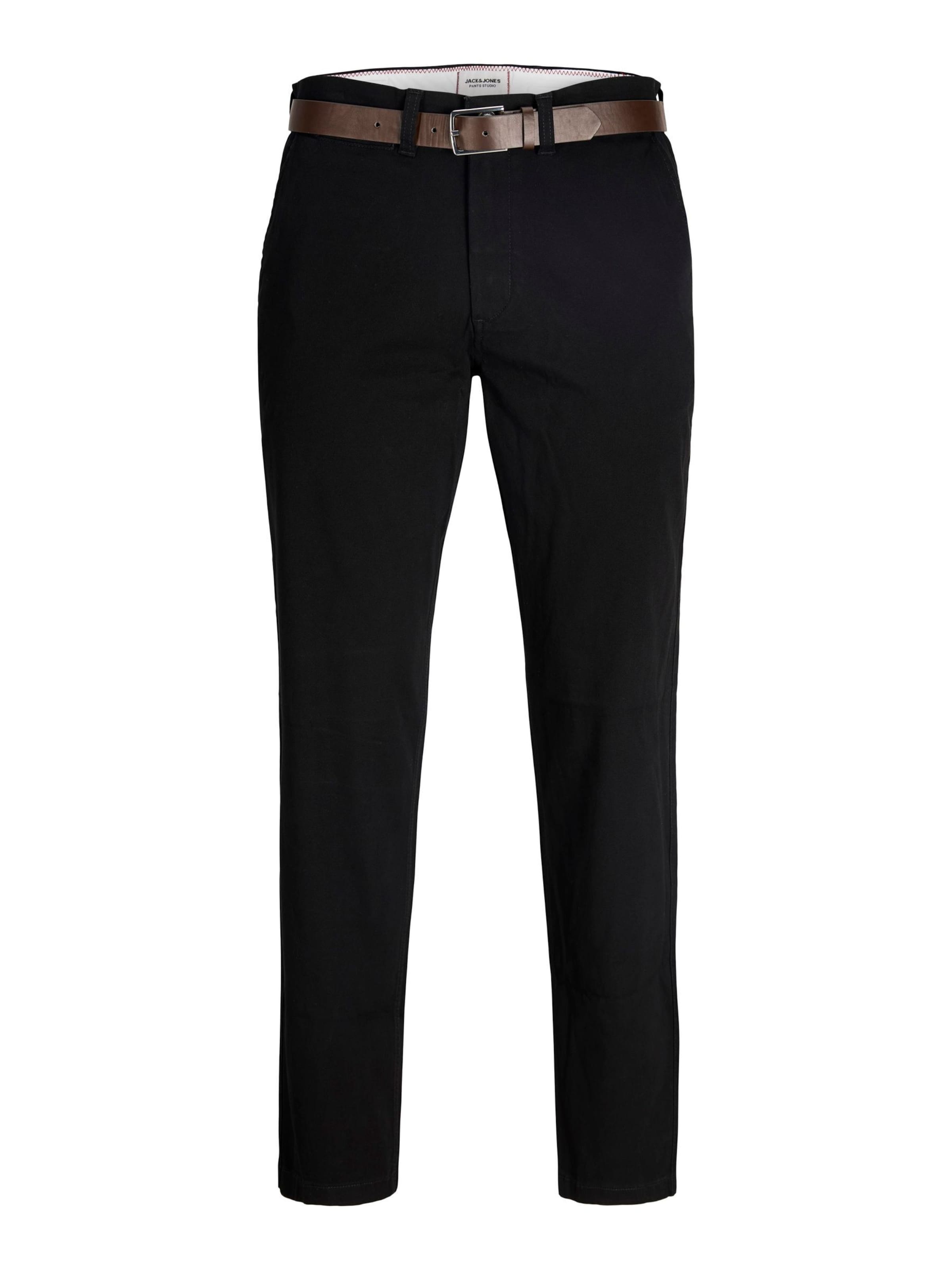 Pantalon chino JACK & JONES en noir : devant