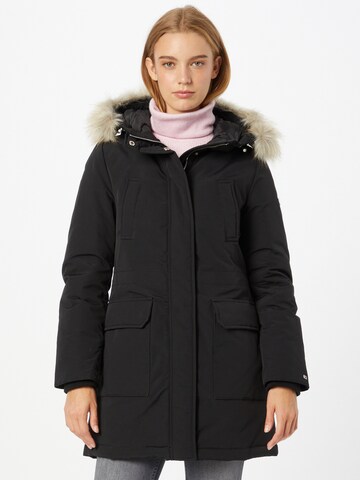 Tommy Jeans Winter Coat in Black: front