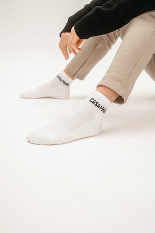 Casa Mara Socks 'CM' in White: back