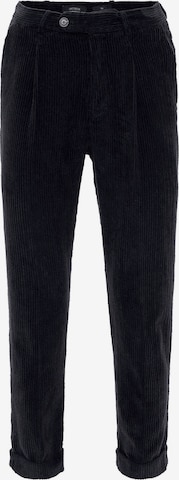 AntiochLoosefit Hlače s naborima - crna boja: prednji dio