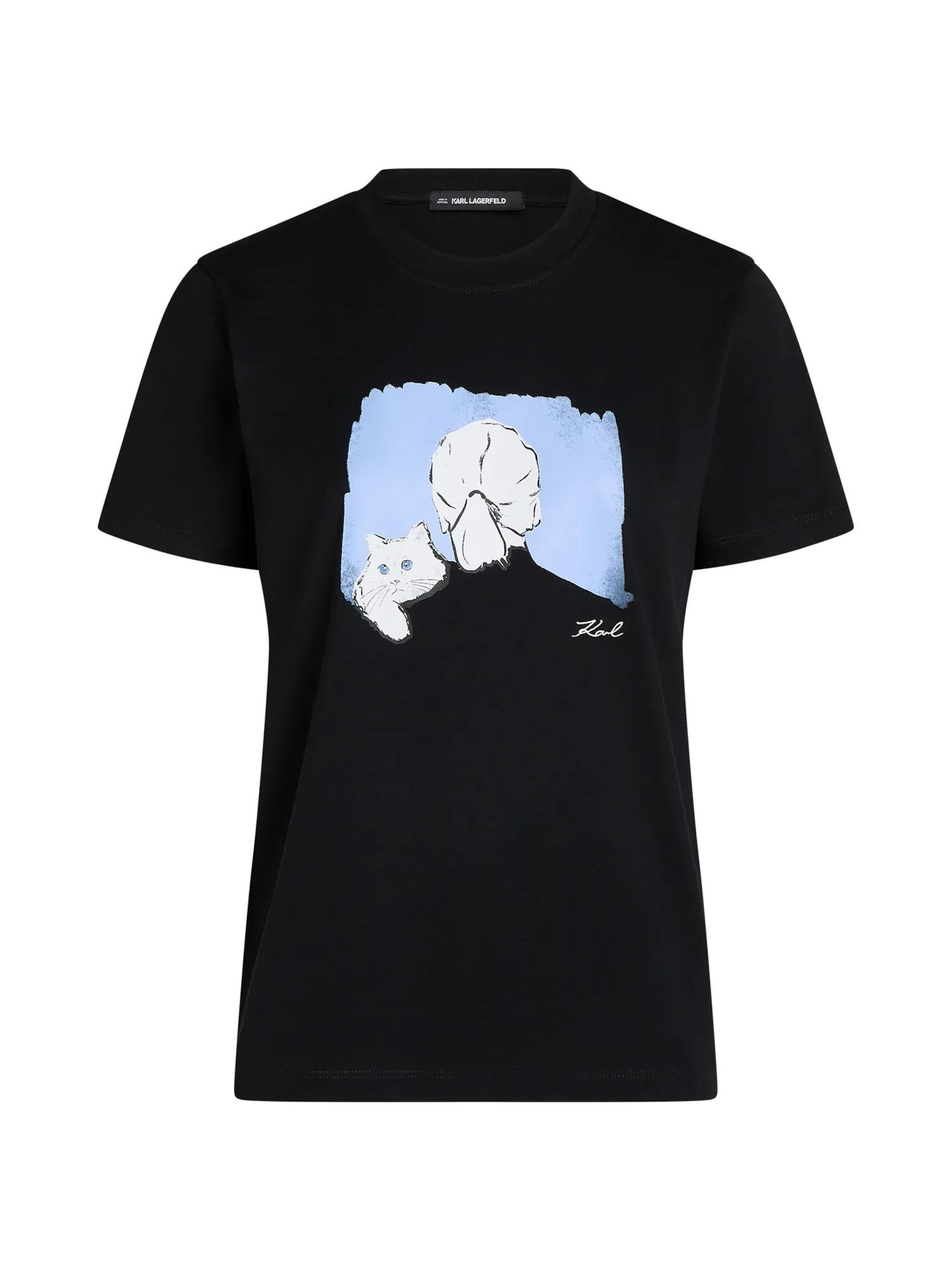 T-shirt Karl Lagerfeld en noir : devant
