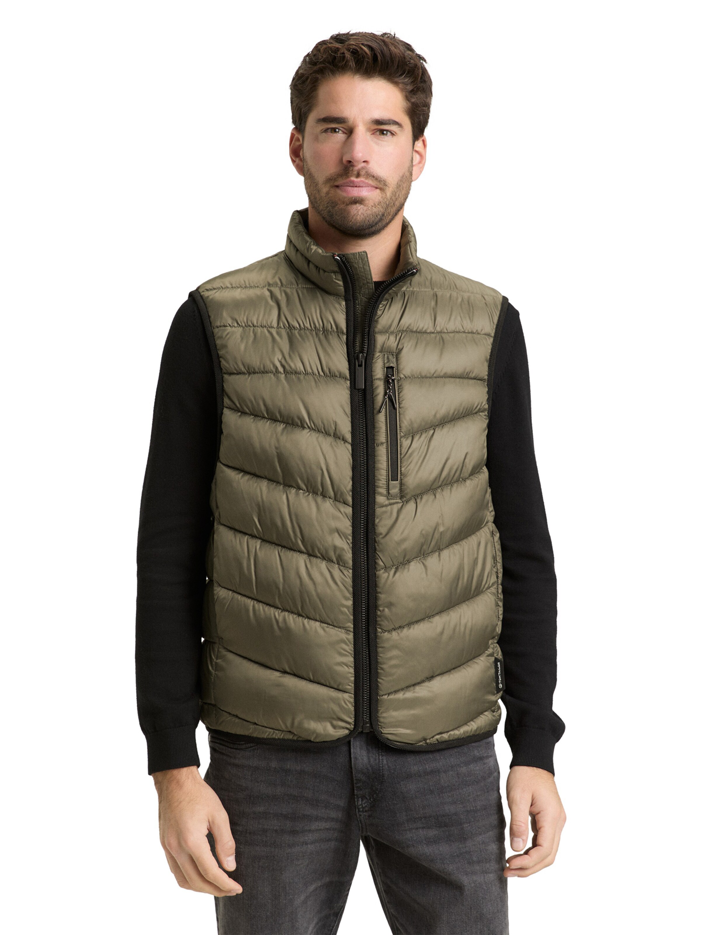 TOM TAILOR Brezrokavnik | zelena barva: sprednja stran