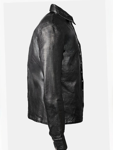 Be  Noble Regular fit Button Up Shirt 'Lederhemd - Lederjacke Orlando' in Black