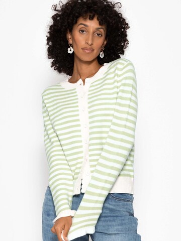 SASSYCLASSY Knit Cardigan in Green: front