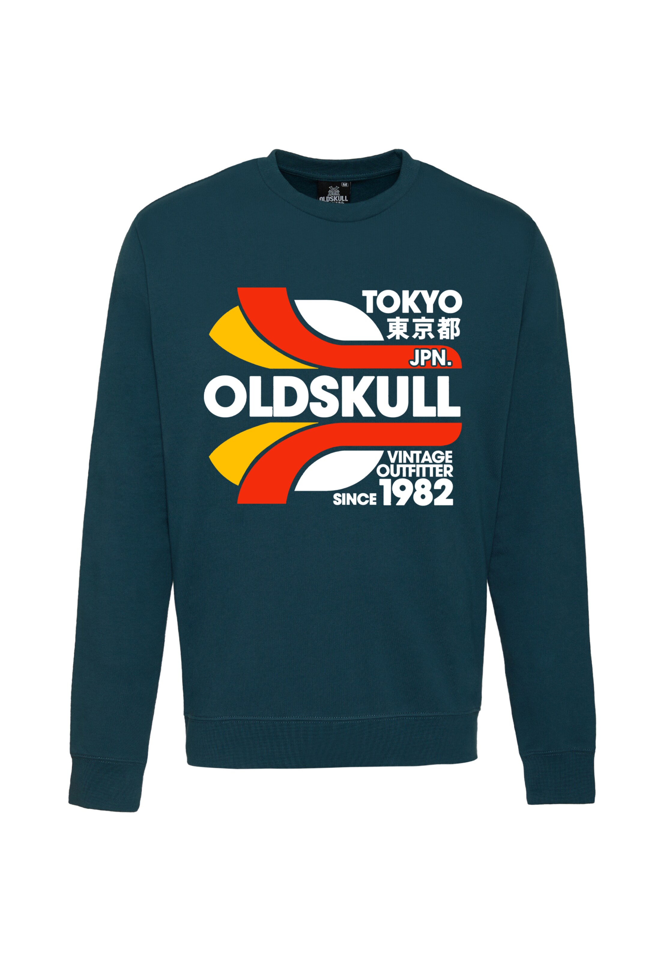 Oldskull Sweatshirt 'Retro Tokyopolis' in Grün: Vorderseite
