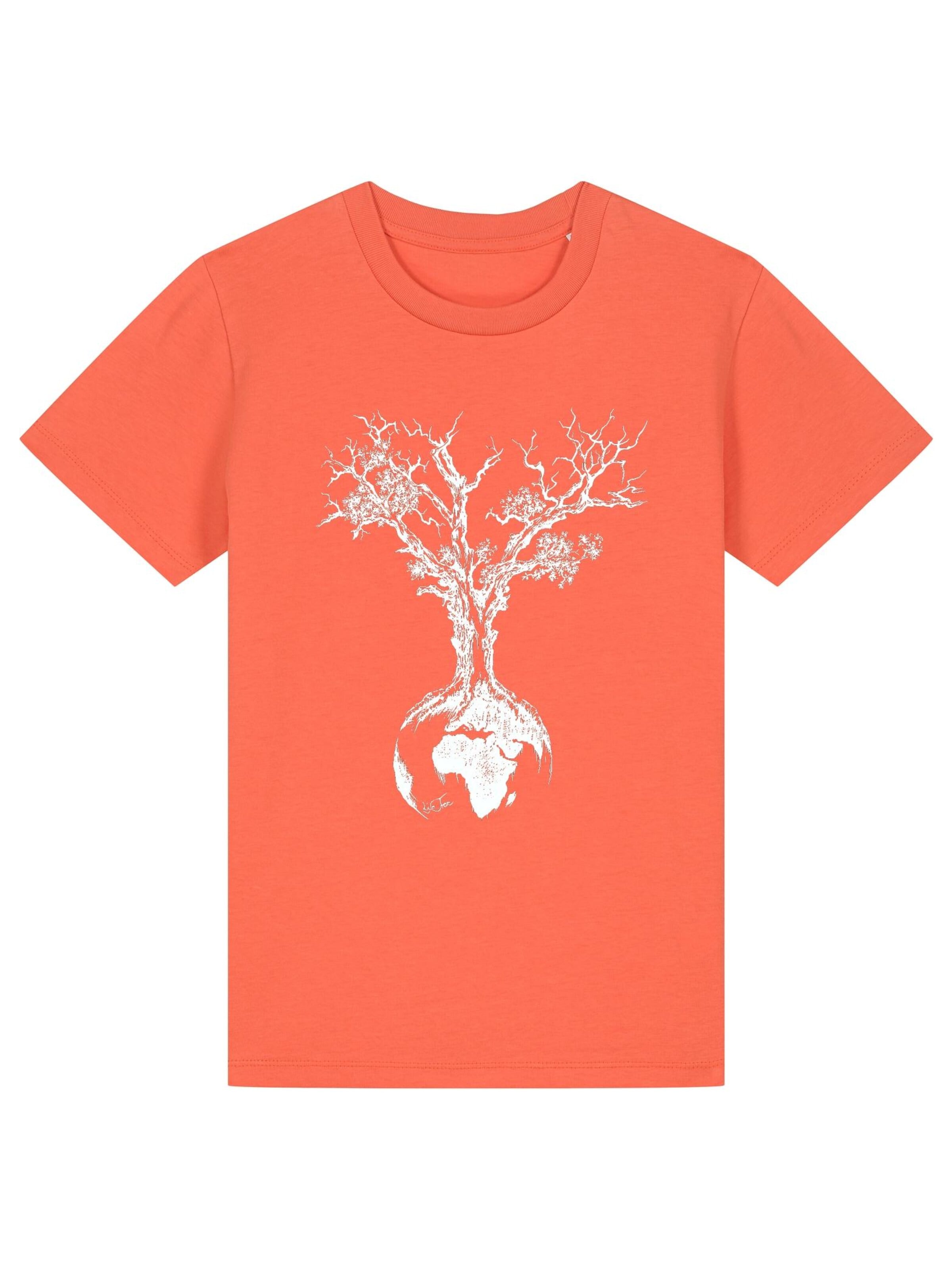 Life-Tree Shirt 'Weltenbaum'‌‌‌‌ in Orange: Vorderseite