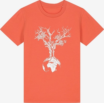 Life-Tree Shirt 'Weltenbaum' in Orange: Vorderseite