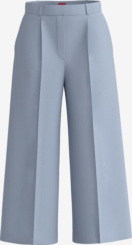 HUGO Red Wide leg Pleated Pants 'Halissa' in Blue: front