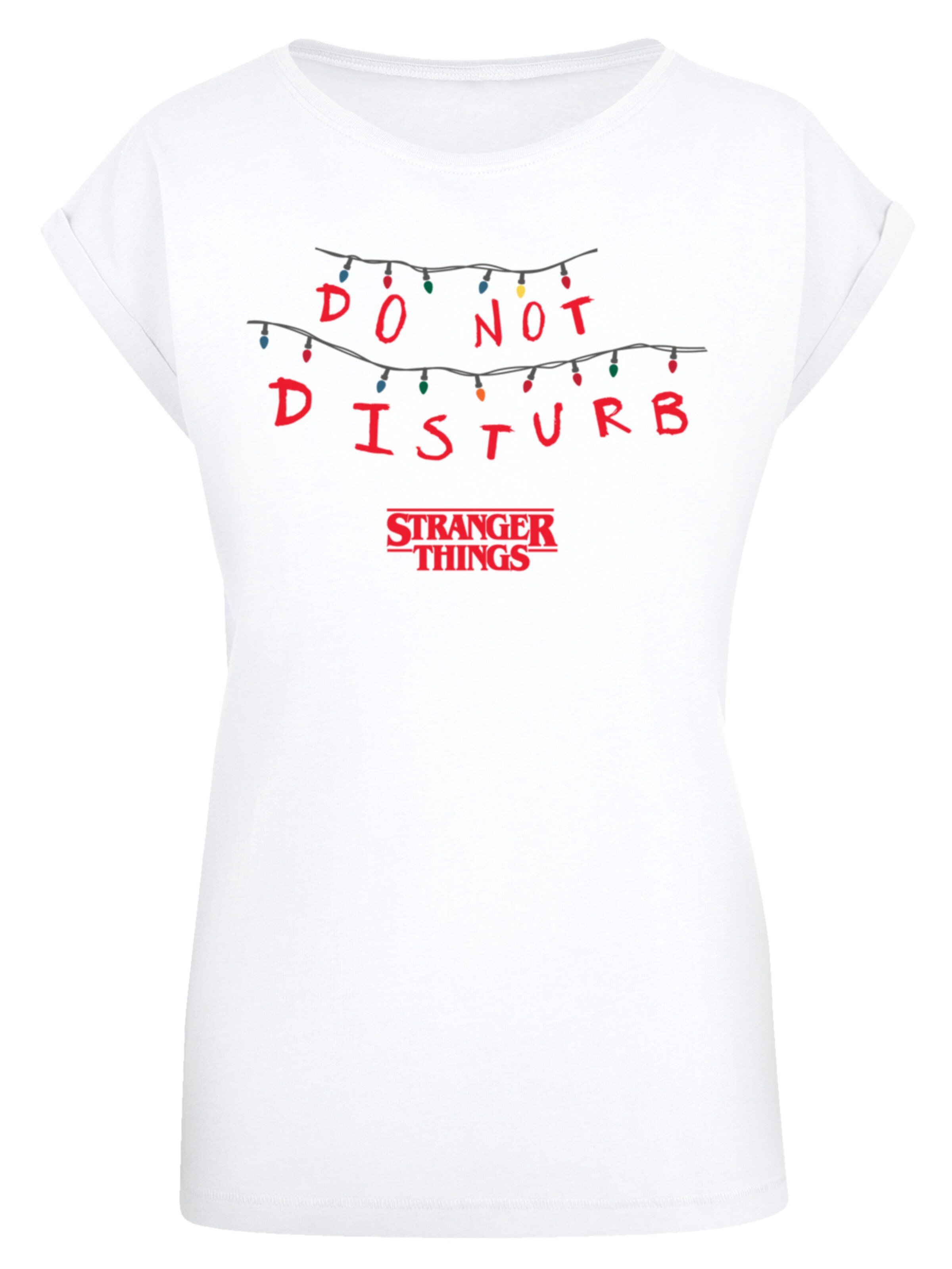 F4NT4STIC T-Shirt 'Stranger Things Do Not Disturb Netflix TV Series' in Weiß: Vorderseite