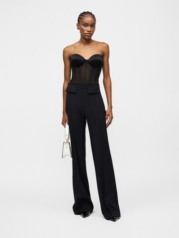 Elisabetta Franchi Wide leg Pantalon in Zwart