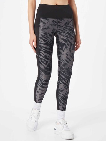 PUMA Skinny Workout Pants in Black: front