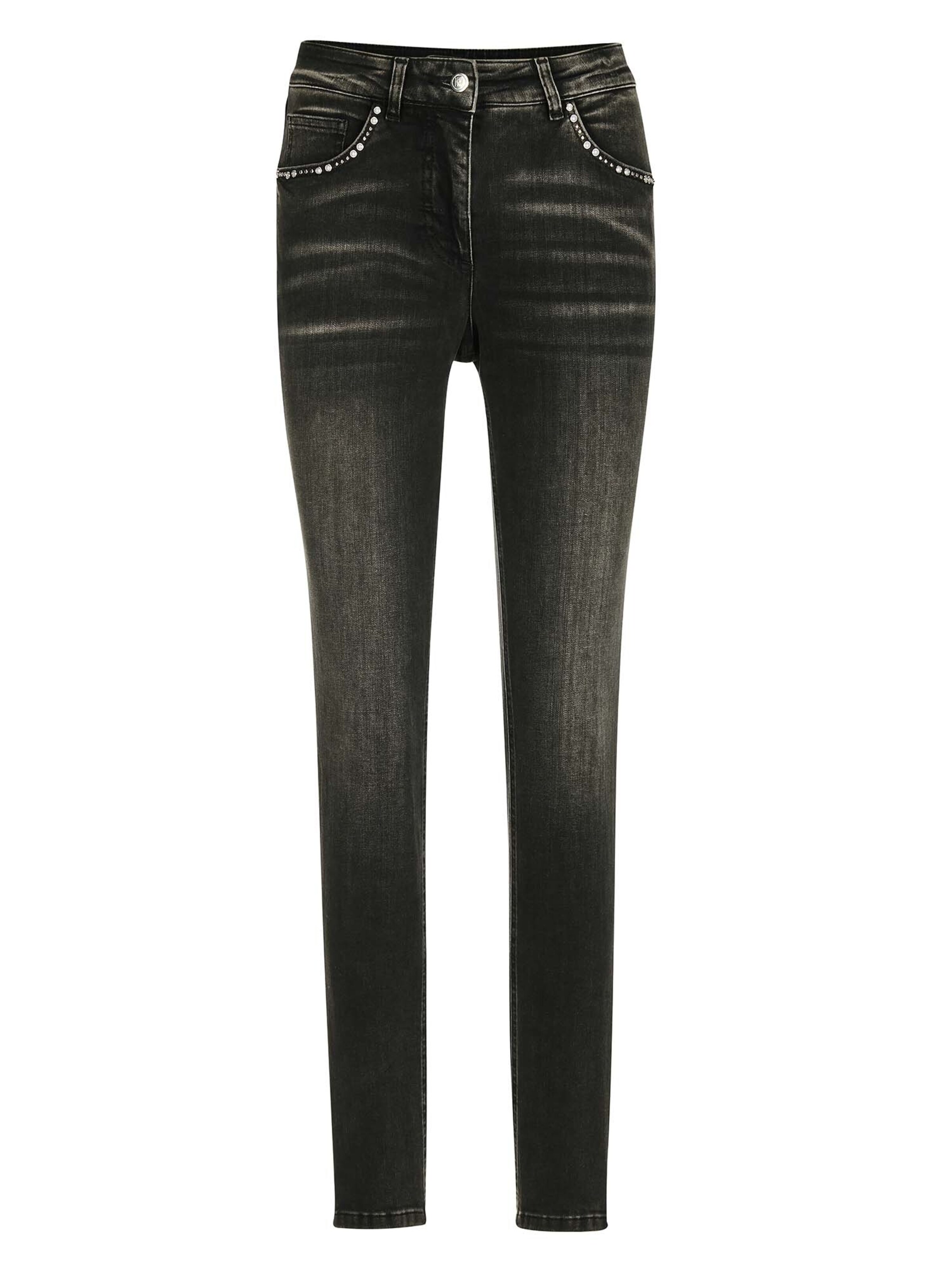 MADELEINE Slimfit Jeans in Zwart: voorkant