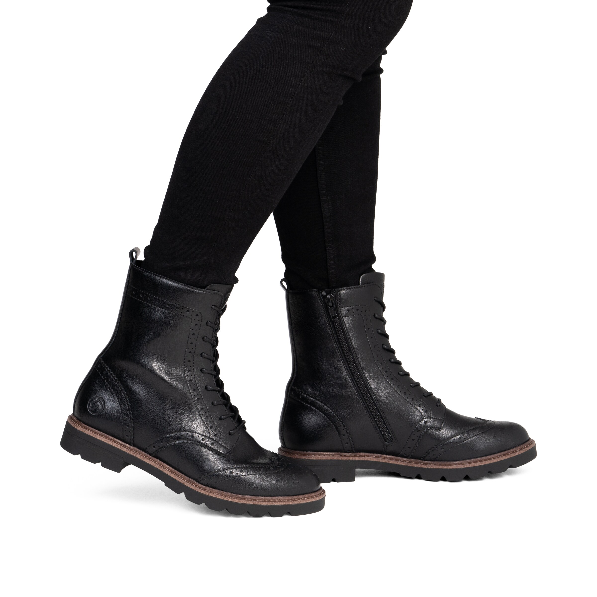 Bottines à lacets REMONTE en noir : devant