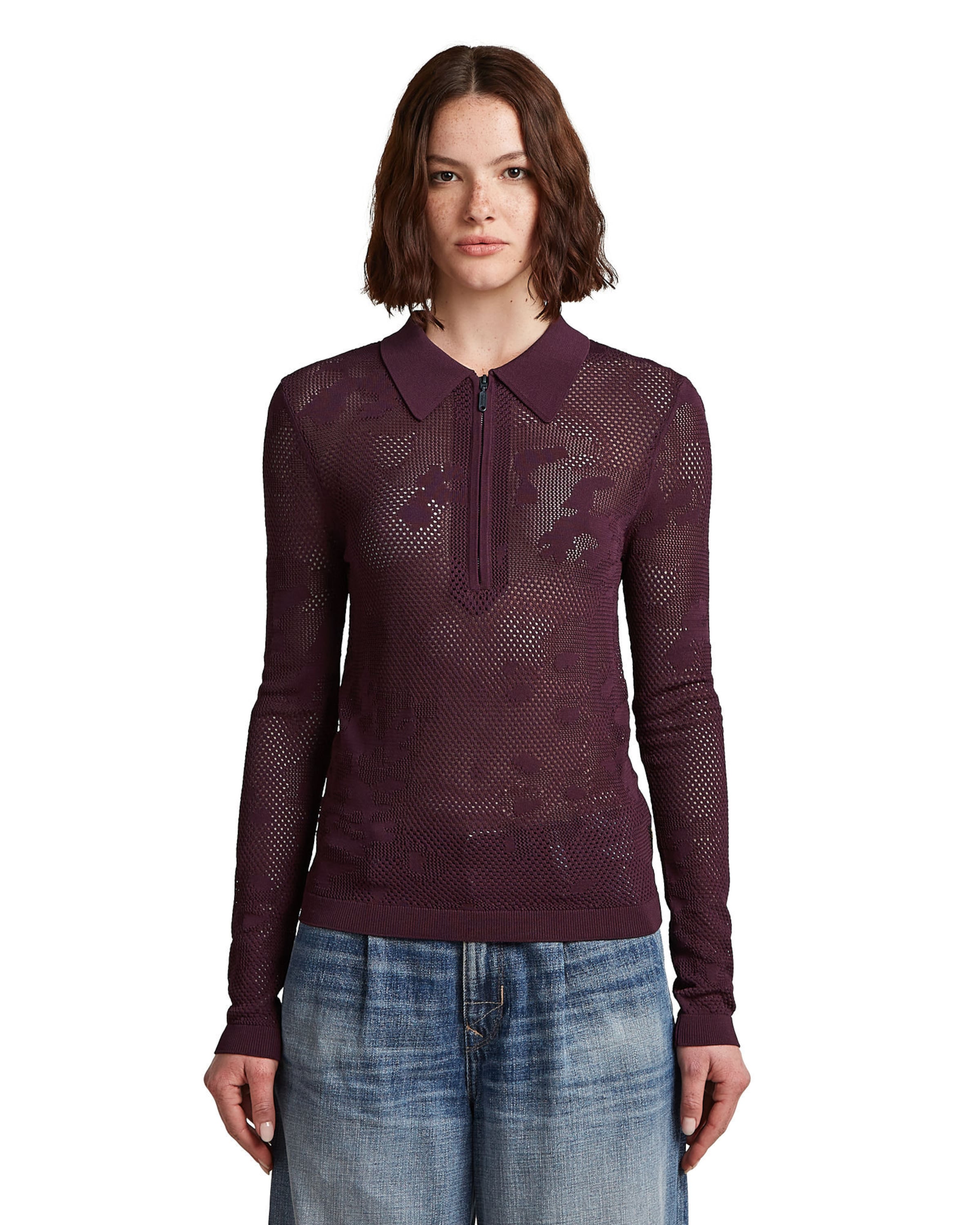 G-STAR Sweater 'Pointelle' in Red: front