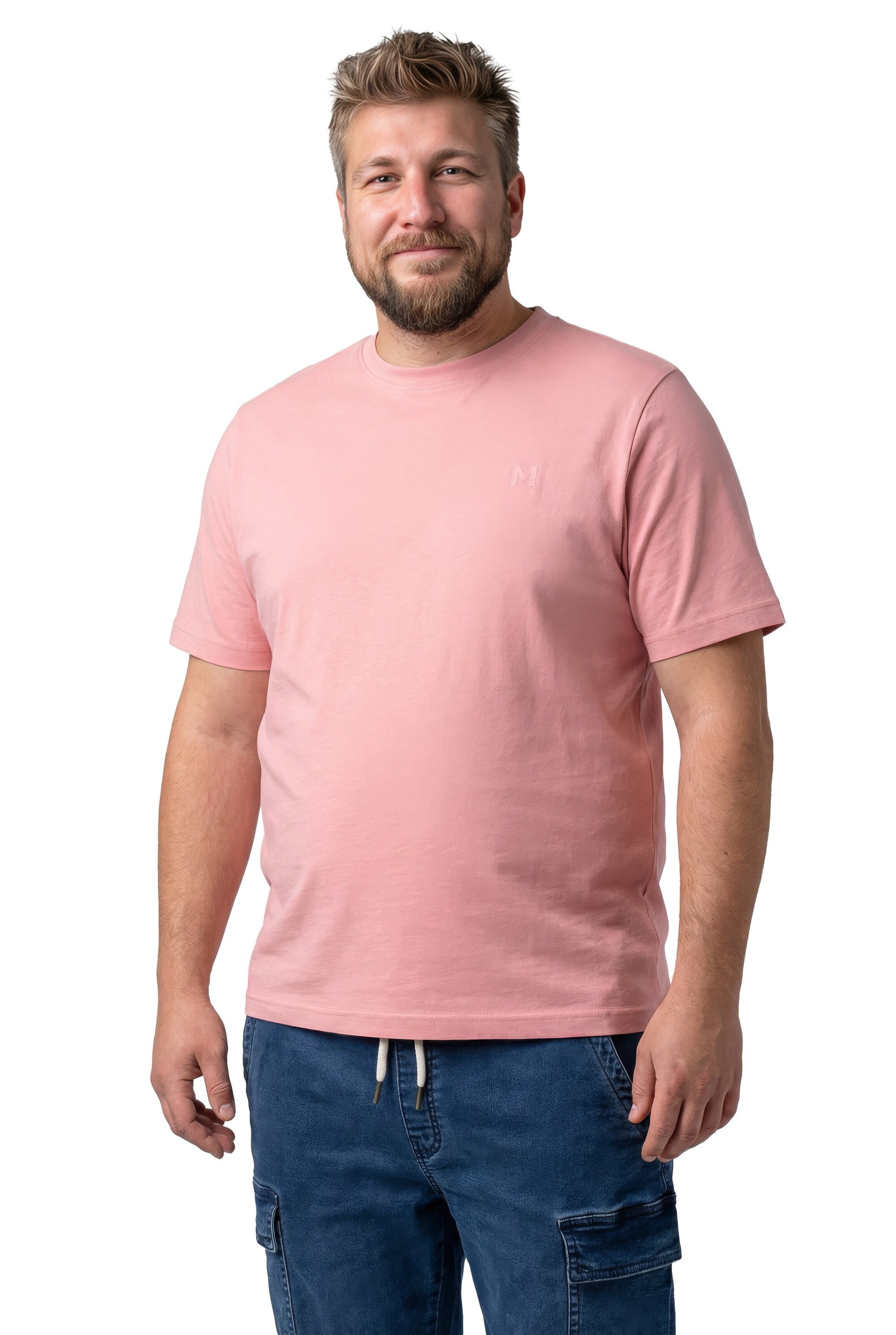 Men Plus Shirt in Pink: front