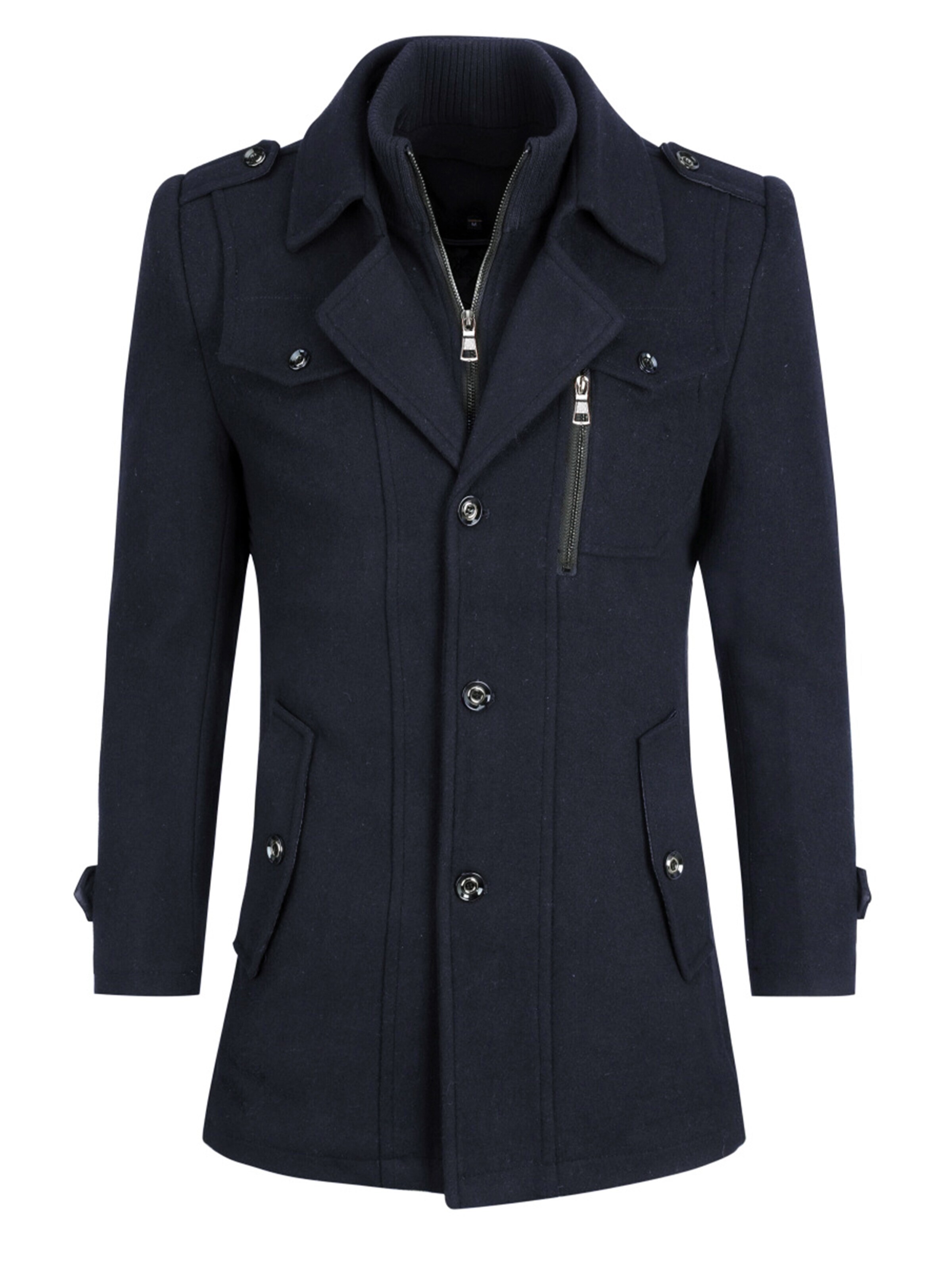 ALLTHEMEN Winterjas 'Morgenkühle-1' in Blauw