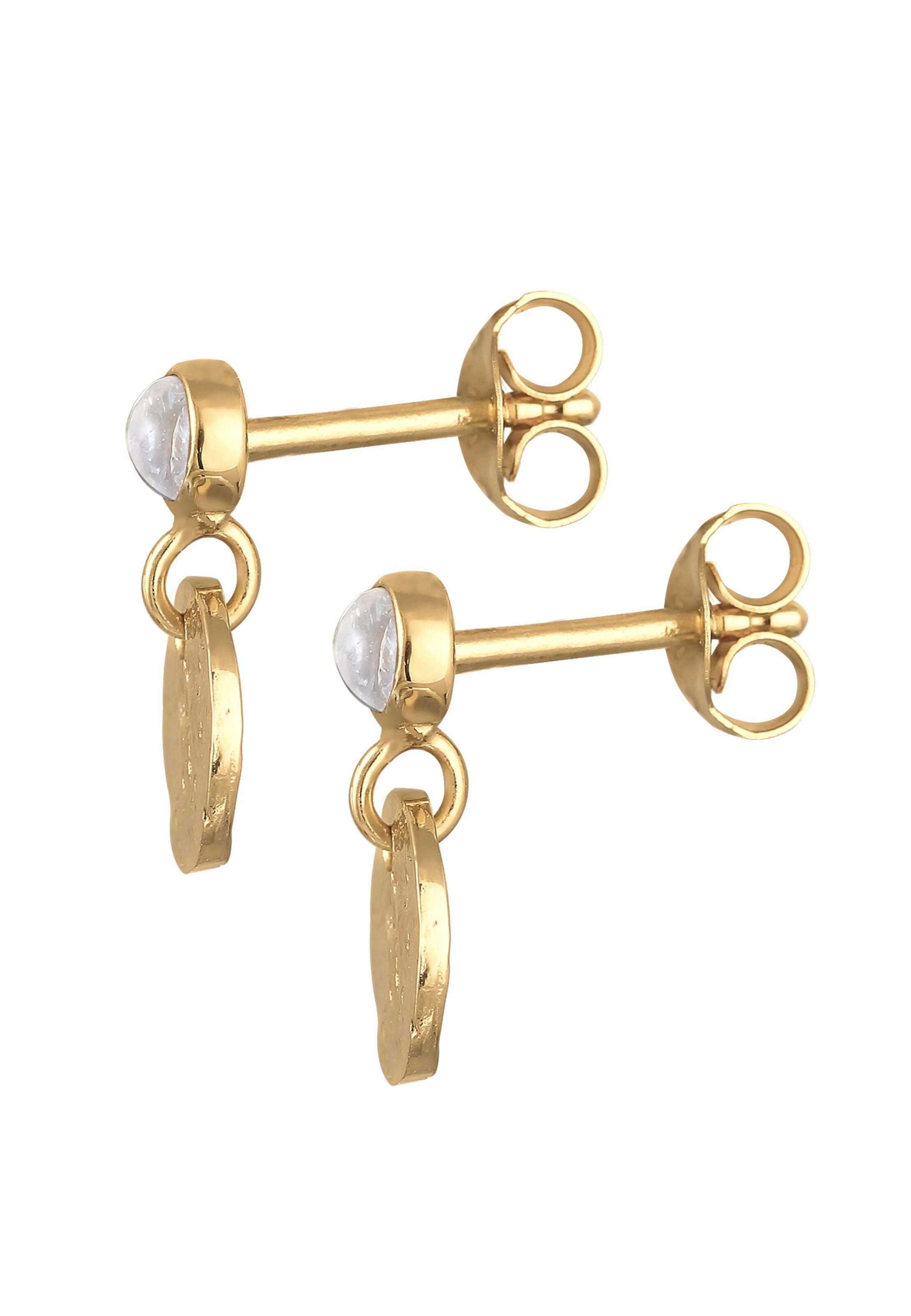 ELLI PREMIUM Oorbellen 'Organic Plättchen' in Goud