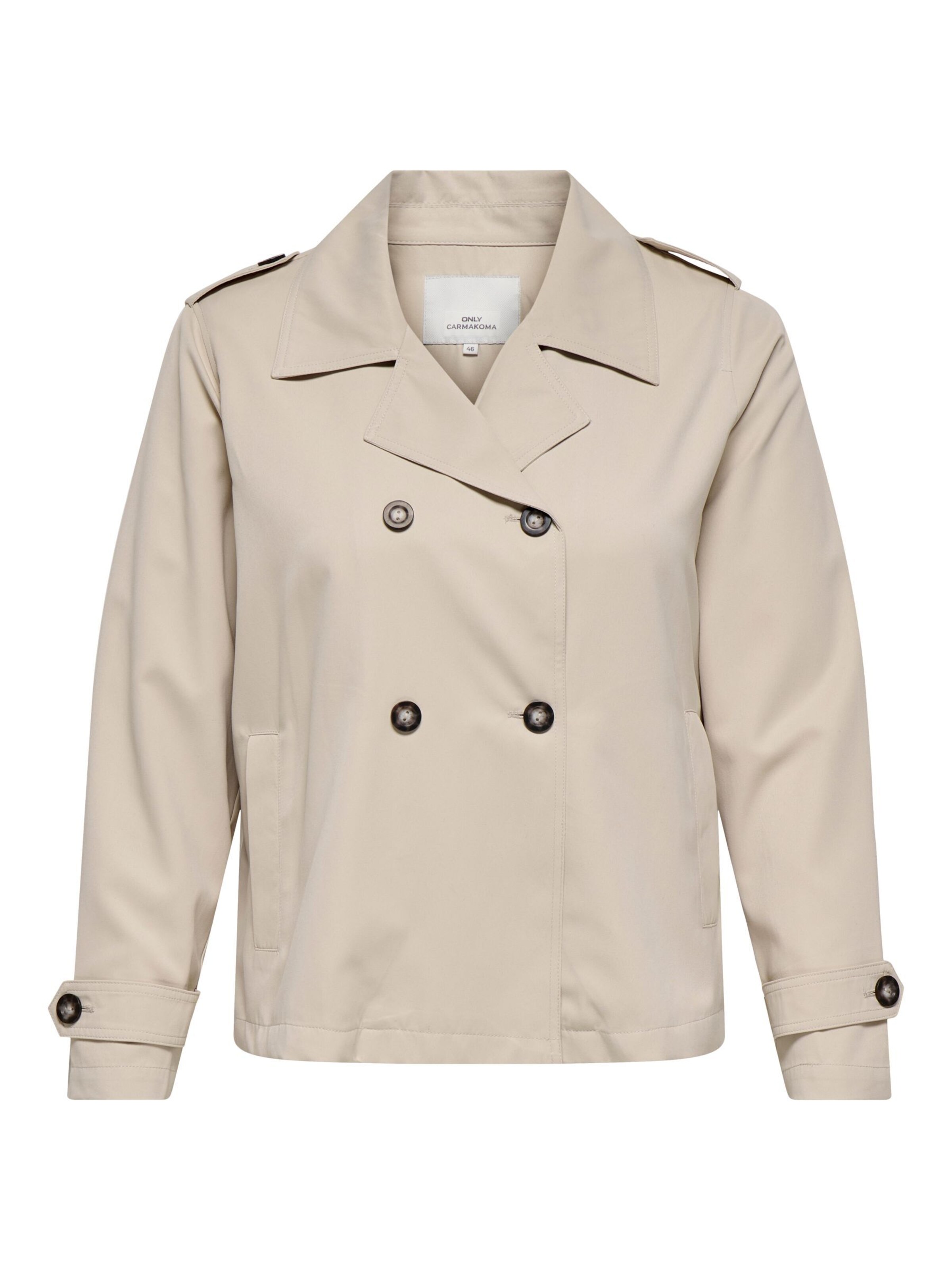Manteau mi-saison 'CARHannah' ONLY Carmakoma en beige : devant
