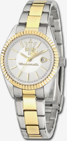 Montre à affichage analogique Maserati en argent : devant