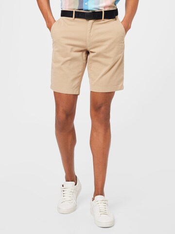 Regular Pantaloni eleganți de la Calvin Klein pe bej: față