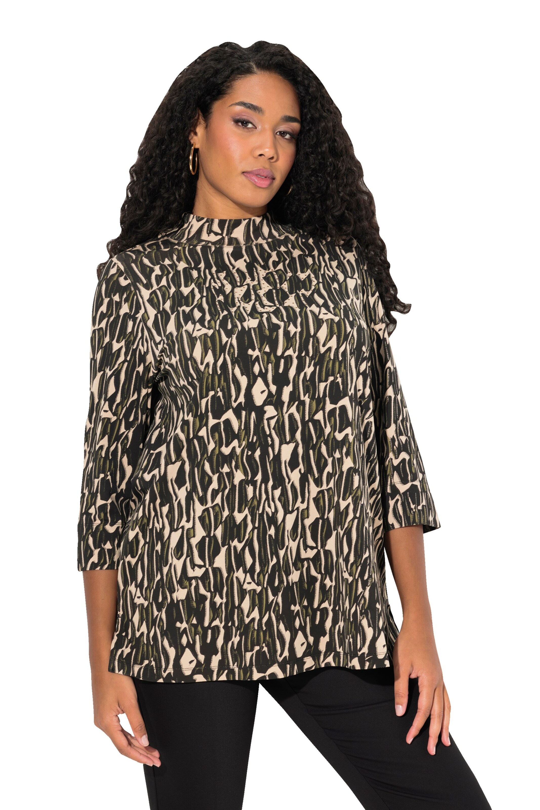 Ulla Popken Bluse in Schwarz: Vorderseite