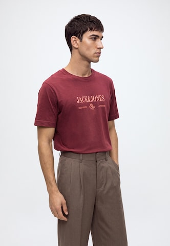 JACK & JONES Μπλουζάκι 'JORFREDERIKSBERG' σε κόκκινο