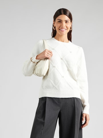 JDY Пуловер 'JDYBELLA' в бяло: отпред