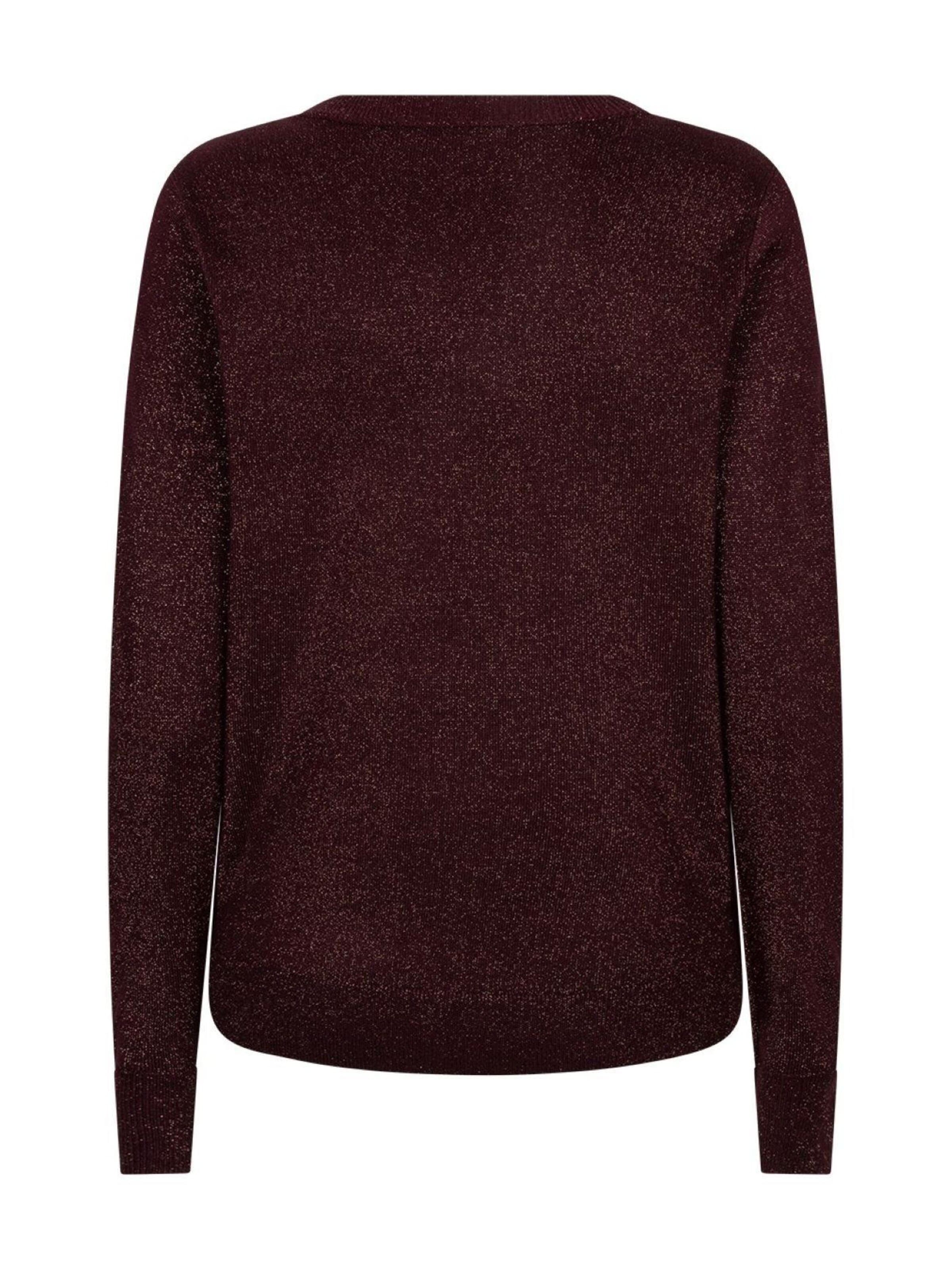 Red Button Knitted top 'RB sweet sparkle burgundy' in Red