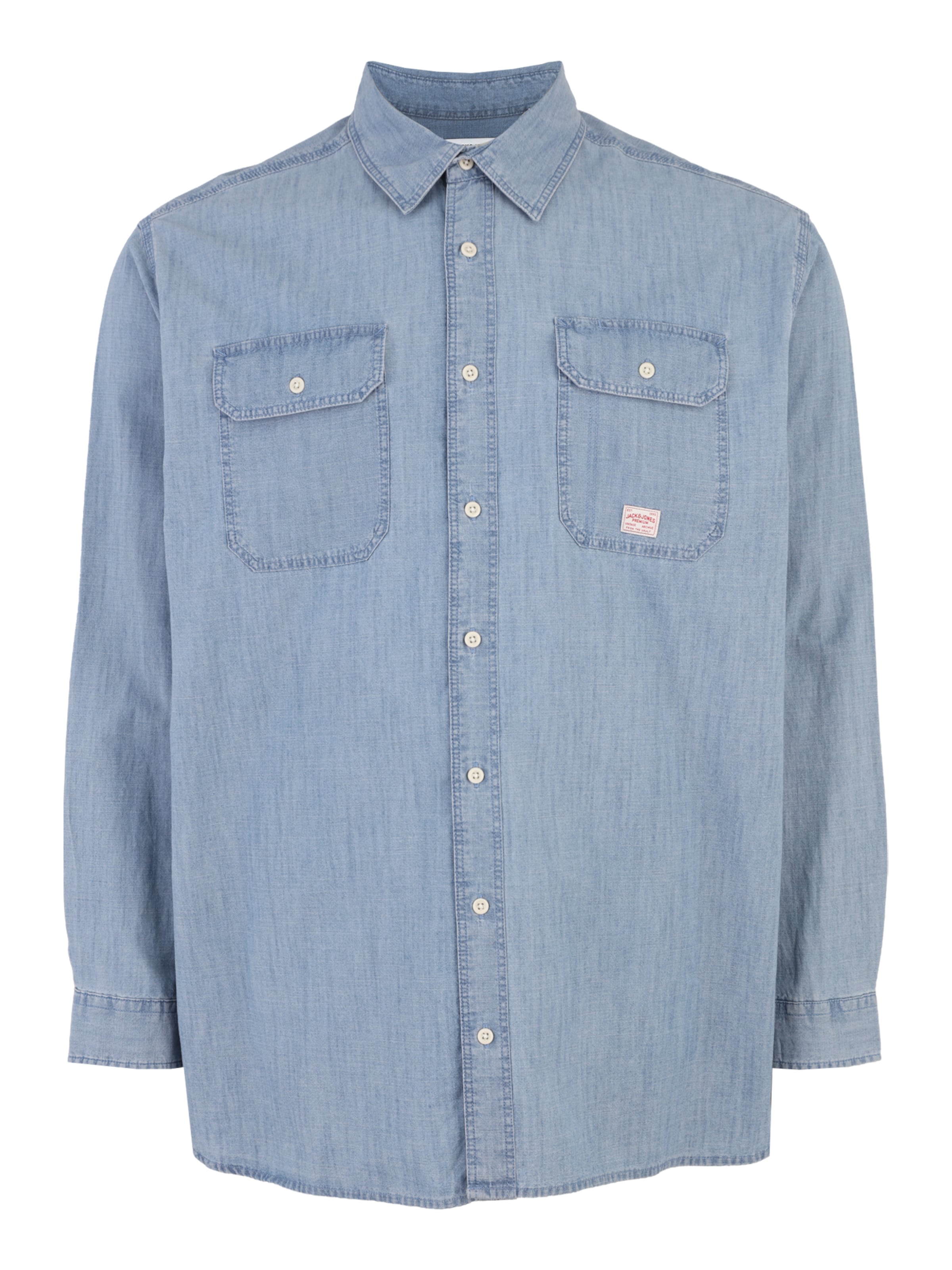 Jack & Jones Plus Regular fit Overhemd 'JPRBLUHARRY' in Blauw: voorkant