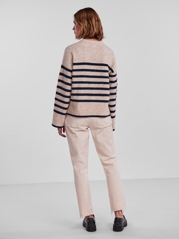 PIECES Pullover 'LINE' i beige