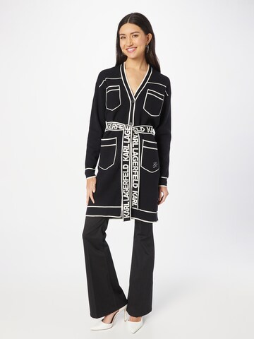 Karl Lagerfeld Knit Cardigan in Black: front