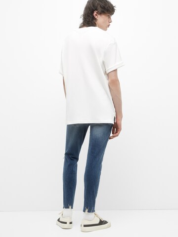 Tapered Jeans de la Pull&Bear pe albastru