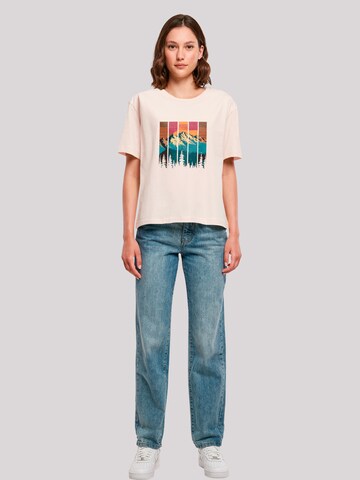 F4NT4STIC Shirt 'Berg Sonnenuntergang Retro' in Pink
