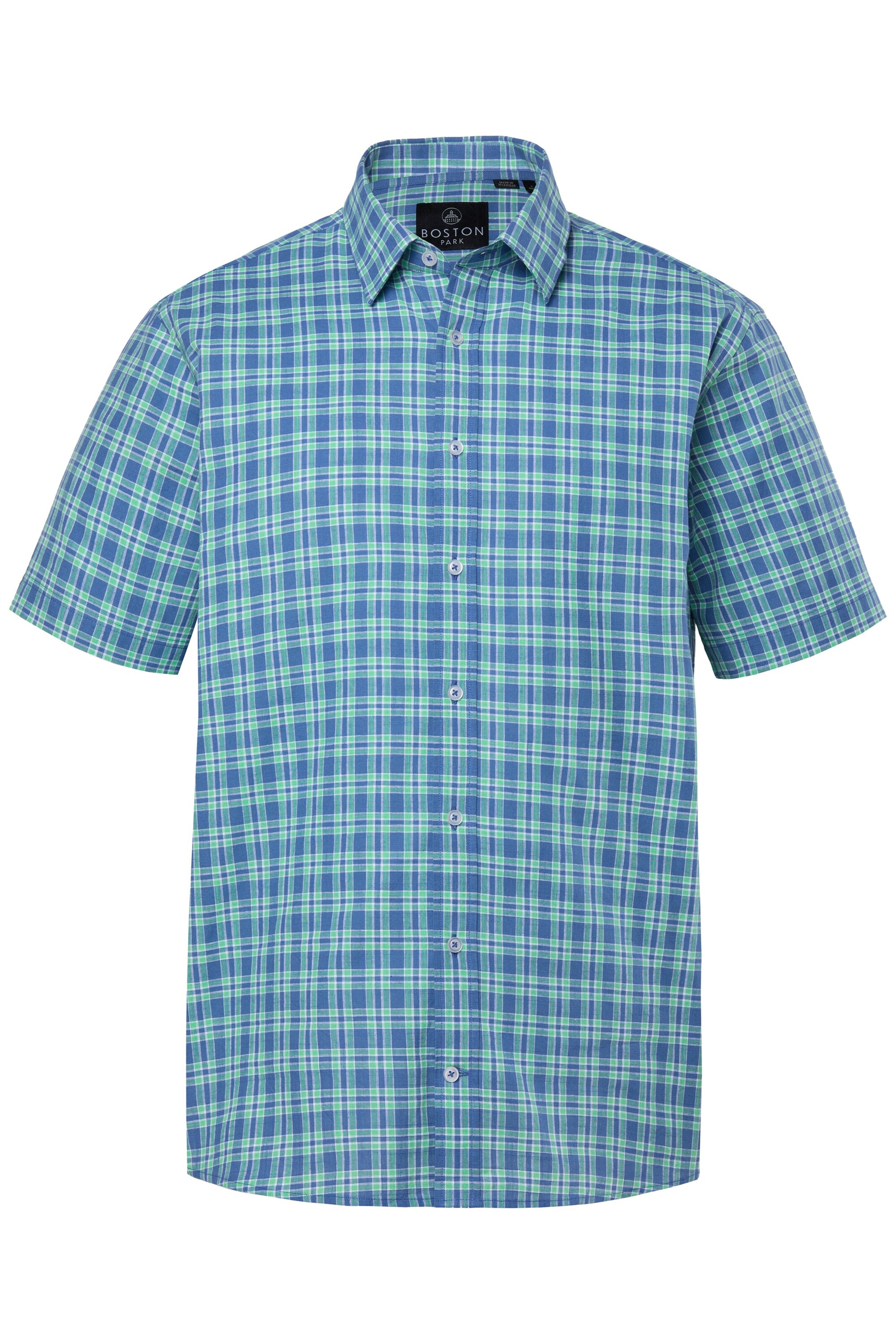 Boston Park Regular Fit Hemd in Blau: Vorderseite