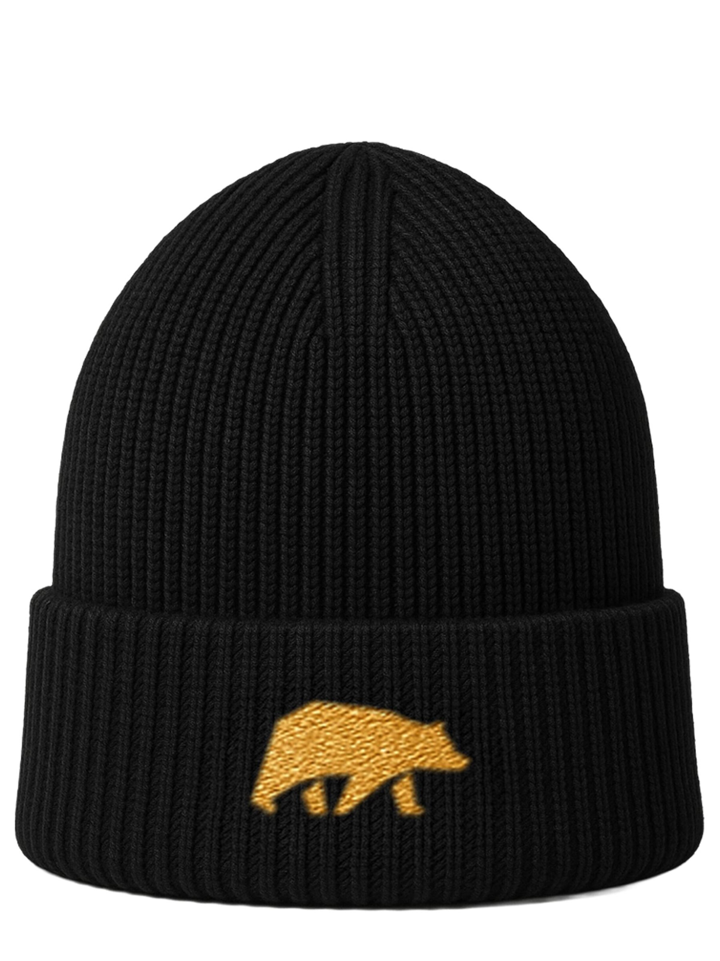 FORSBERG Beanie 'Strickmütze mit FORSBERG Sticklogo' in Black: front