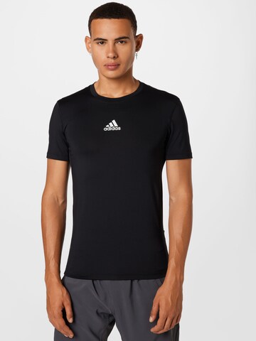 T-Shirt fonctionnel 'Techfit Compression' ADIDAS SPORTSWEAR en noir : devant