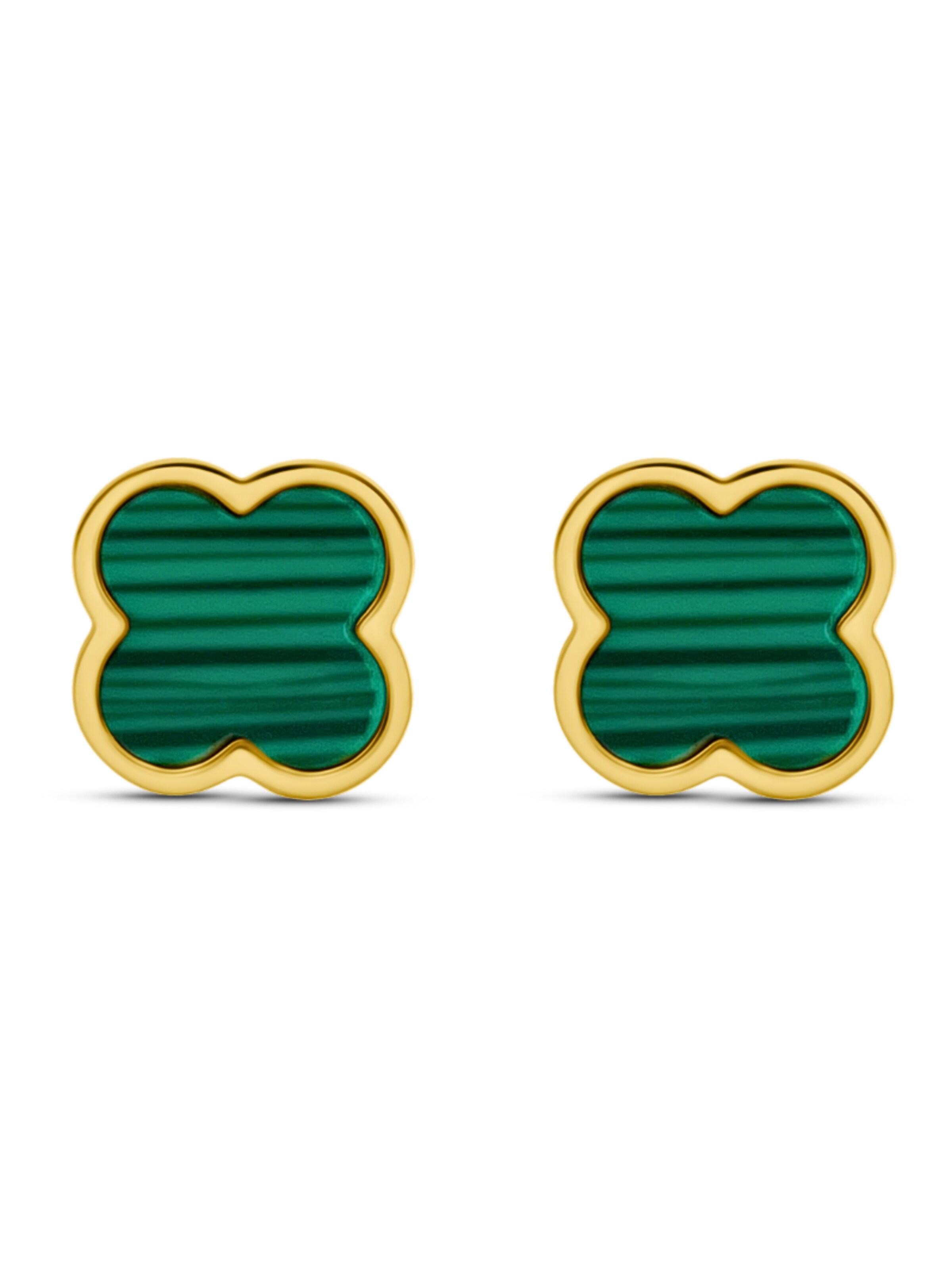 Pure Schmuck Earrings 'Clover Green' in Gold: front