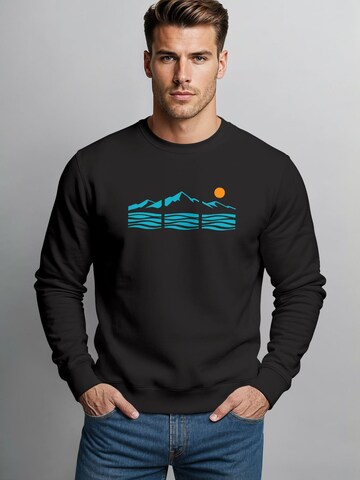 Neverless Sweatshirt 'Blue Mountain' in Black
