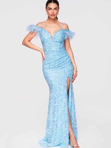 Robe de soirée Ombre en bleu : devant