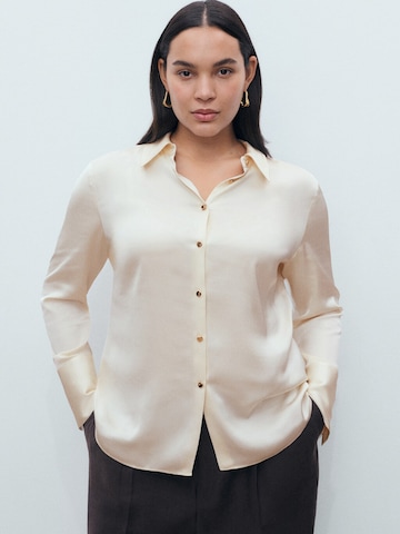 MANGO Blus 'IDEALE' i beige: framsida