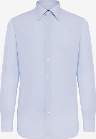 Coupe regular Chemise Boggi Milano en bleu : devant