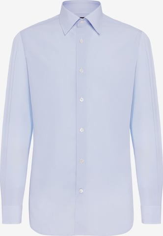 Coupe regular Chemise Boggi Milano en bleu : devant