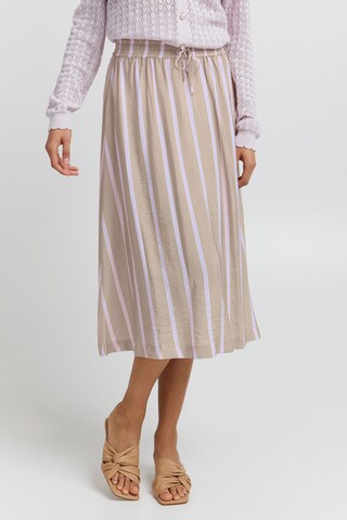ICHI - Falda 'ELDA' en beige: frente