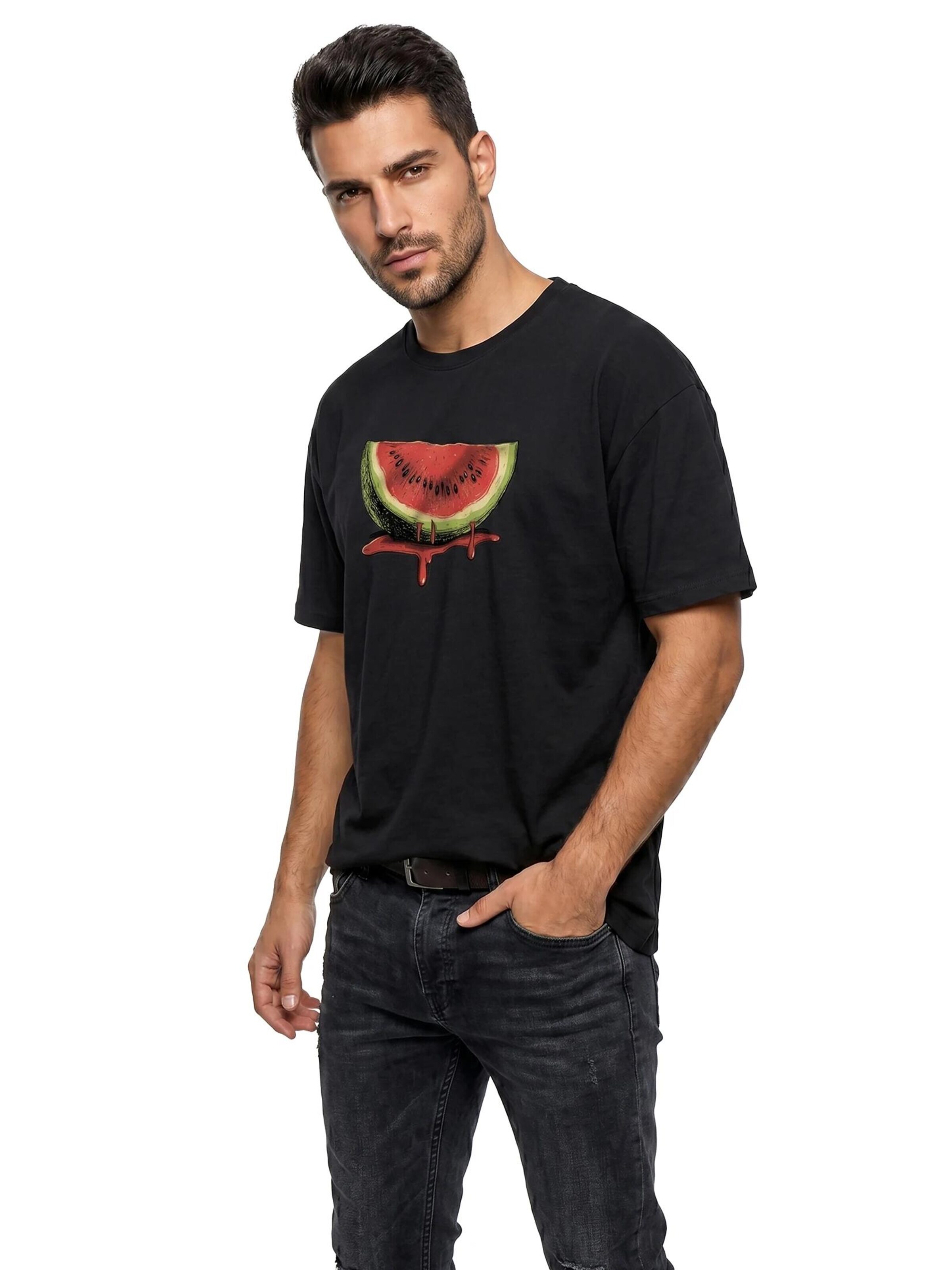 MAKAYA Shirt 'Watermelon'‌‌‌‌‌‌‌‌‌‌ in Schwarz