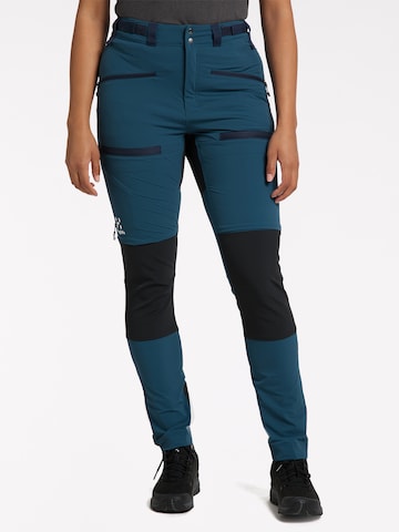 Haglöfs Slim fit Outdoor Pants 'Rugged Slim' in Blue: front