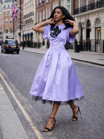 BIBI SAKALIEVA Dress 'Open back satin midi elegant dress' in Purple