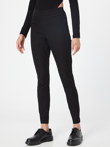 LANIUS - Slimfit Pantalón en negro: frente