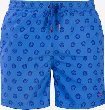 Frozen Cape Swimming Trunks in Blue: front