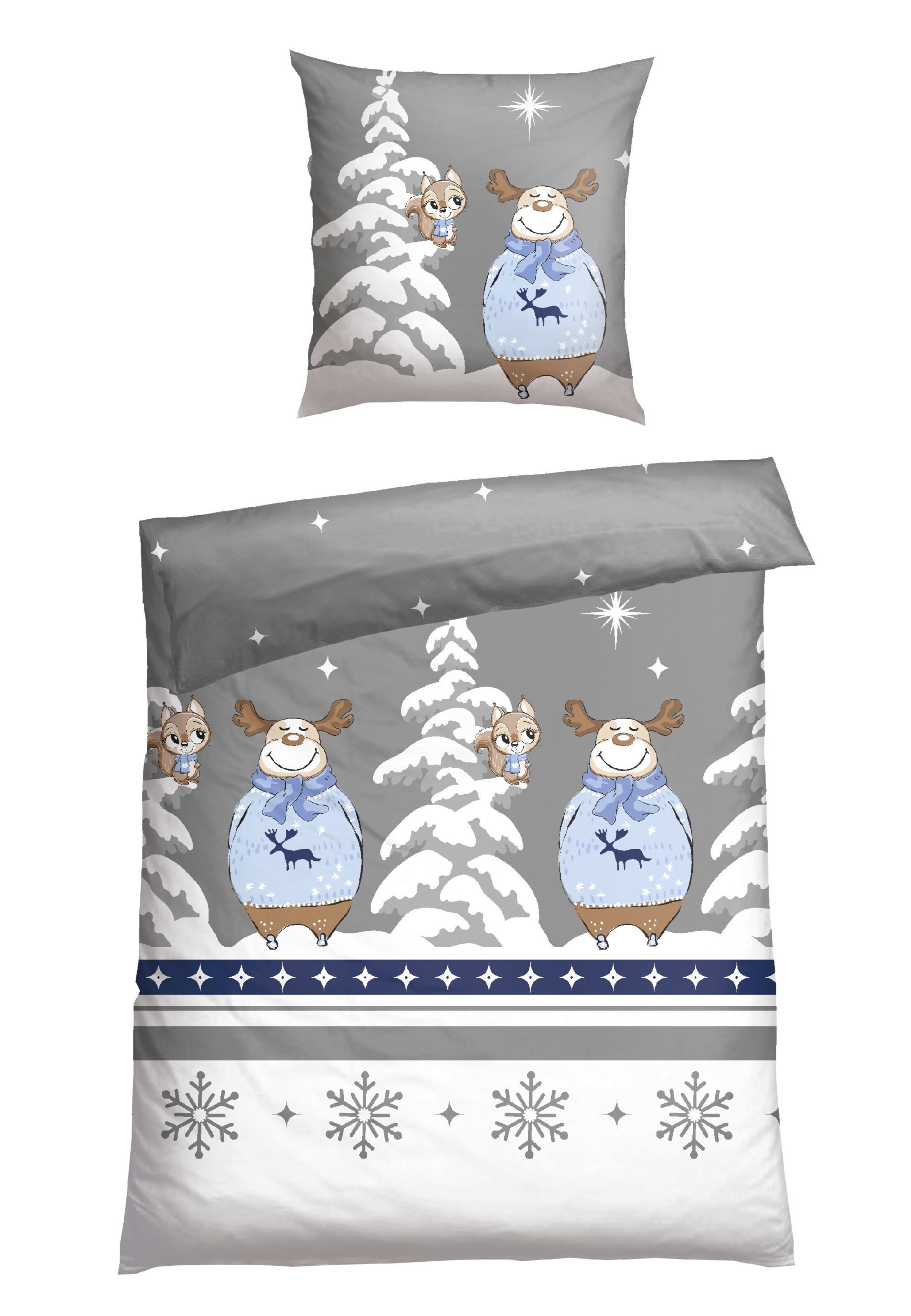 SCHIESSER Duvet cover 'Kitta' in Grey